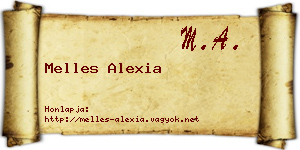 Melles Alexia névjegykártya